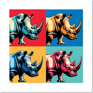 Colorful River Giant: Pop Art Hippopotamus Extravaganza Posters and Art